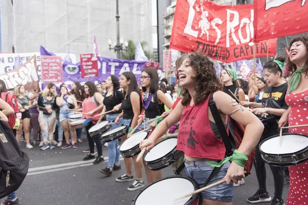 Caba Buenos Aires Argentinien März 2020 Internationaler Frauentag Junge Frauen — Stockfoto