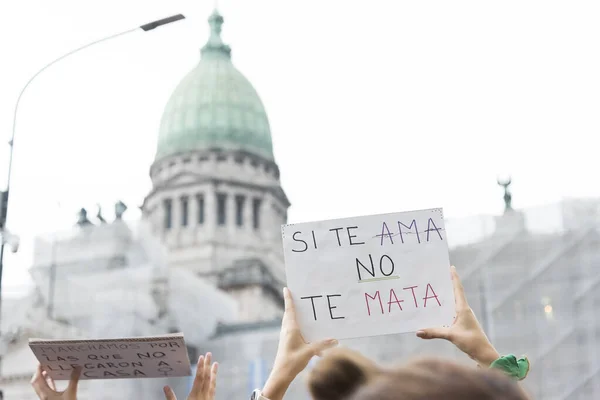 Caba Buenos Aires Argentinien März 2020 Internationaler Frauentag Hände Mit — Stockfoto