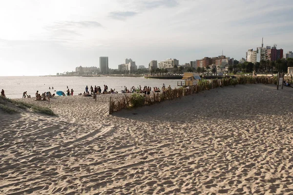 Монтевидео Уругвай Декабря 2018 Года Песчаный Пляж Берегу Рио Плата — стоковое фото