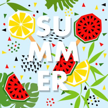 Meyve ile banner yaz, metin için yer, vektör