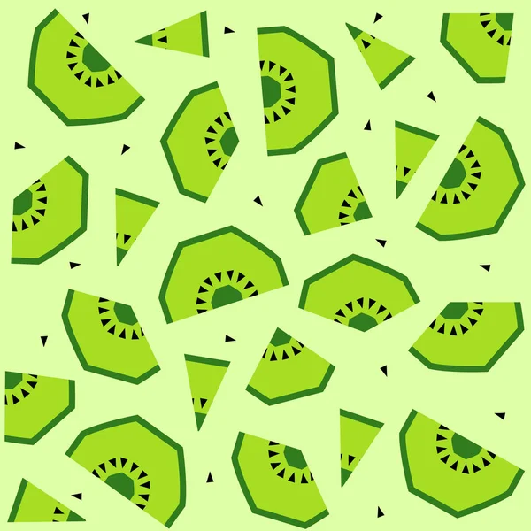 Verano sin costuras kiwi patrón, vector de fondo — Vector de stock