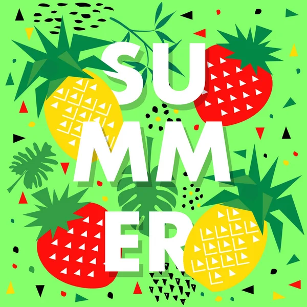 Sommerbanner mit Früchten, Platz für Text, Vektor — Stockvektor