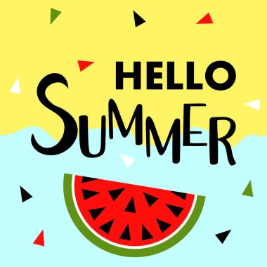 Meyve ile banner yaz, karpuz ile metin için yer, vektör