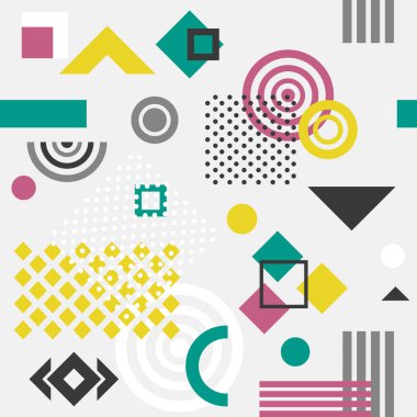 Modaya uygun kesintisiz geometrik desen, vektör çizim