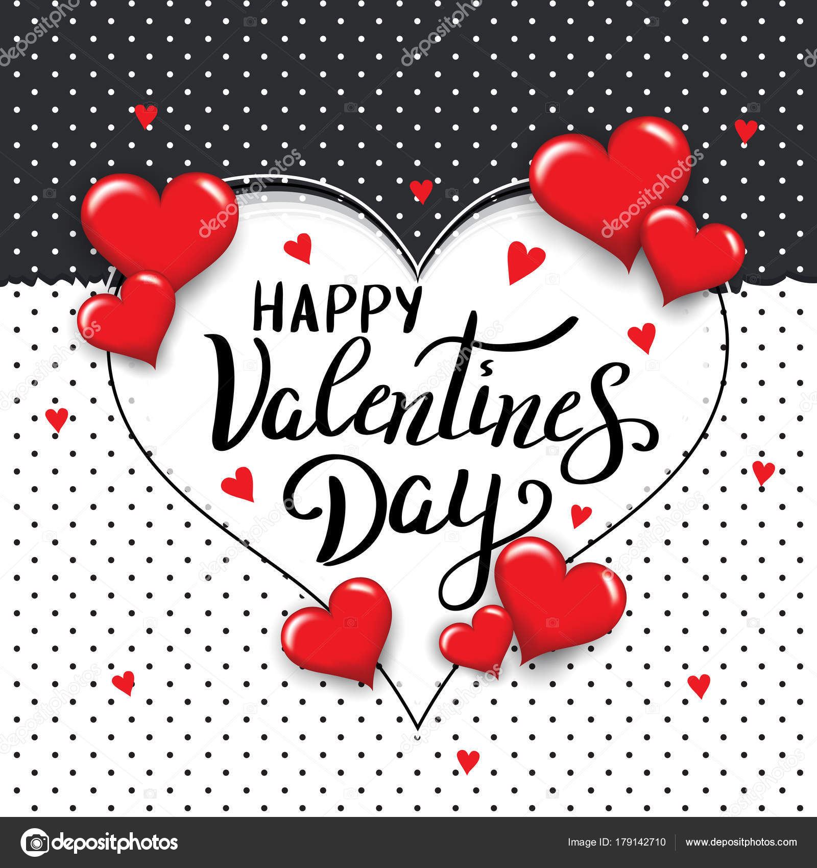 Happy Valentines day template for banner or poster. Holiday lett Stock ...