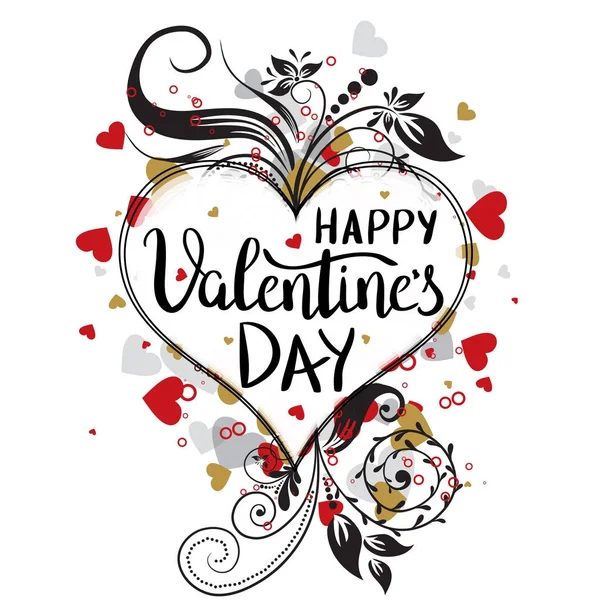 Happy Valentines day template for banner or poster. Holiday lett — Stock Vector