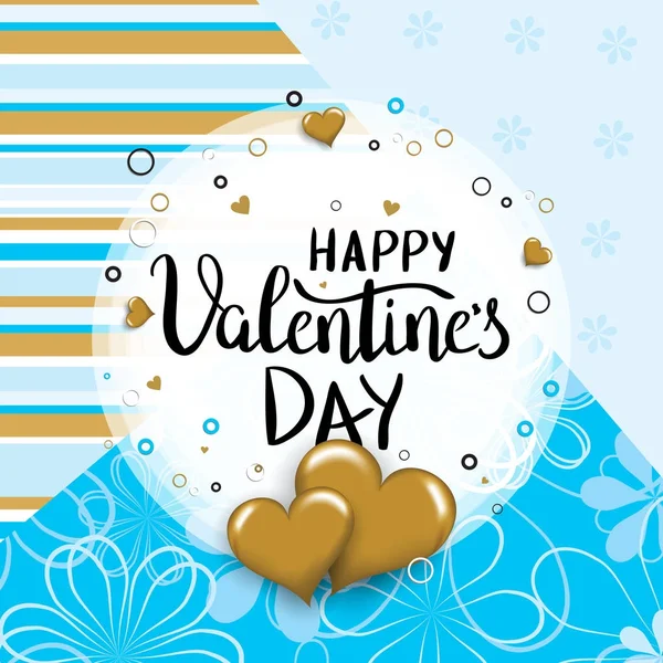 Happy Valentines day template for banner or poster. Holiday lett — Stock Vector