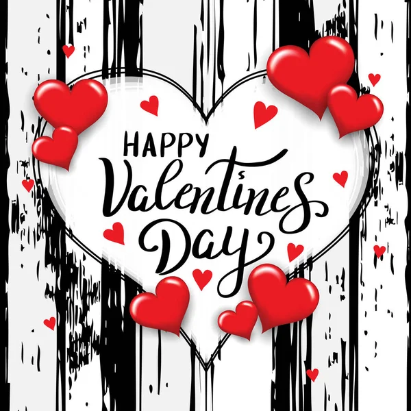 Happy Valentines day template for banner or poster. Holiday lett — Stock Vector