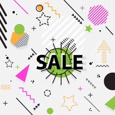 Trendy Memphis tarzı geometrik desen