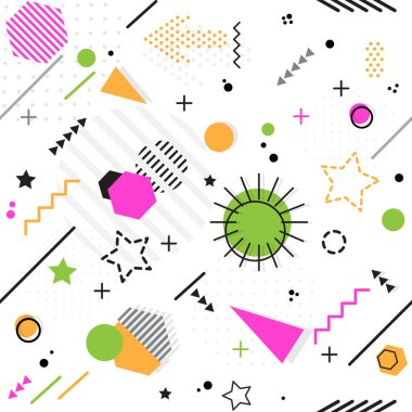 Trendy Memphis tarzı geometrik desen