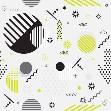 Trendy Memphis Eko stil geometrik desen parlak ile geometrik