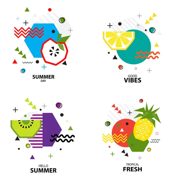 Modny styl geometryczny wzór z owoców, ilustracji wektorowych — Wektor stockowy