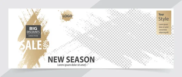 Banner de plantilla editable de moda para publicaciones en redes sociales — Vector de stock