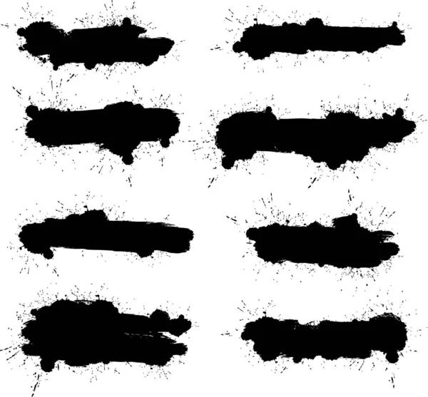 Conjunto de pinceles vectoriales, plantillas de pinceladas. Diseño grunge — Archivo Imágenes Vectoriales