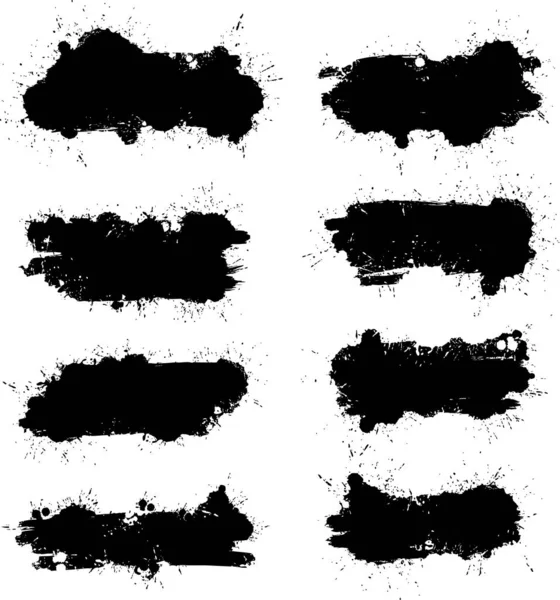 Vector paintbrush set,  brush strokes templates. Grunge design — Stock Vector