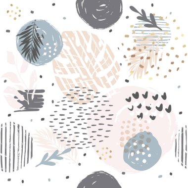 Bitkilerle kusursuz egzotik desen. Vektör