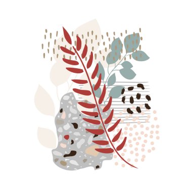 Hand drawn abstract leaves background isolated on white. Vector