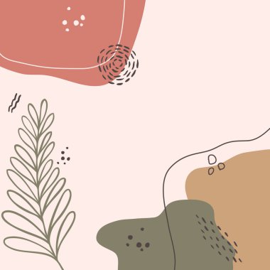 Modern soyut çiçek sanat vektörü arka planda kalır. Kağıt, kapak, kumaş, iç dekorasyon için el çizimi yaprakları ve satır sanat arka planı.