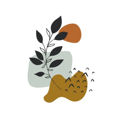 Soyut çiçek vektör arkaplanı. Sosyal medya, kapak, kumaş, iç dekorasyon için el çizimi şablonu.