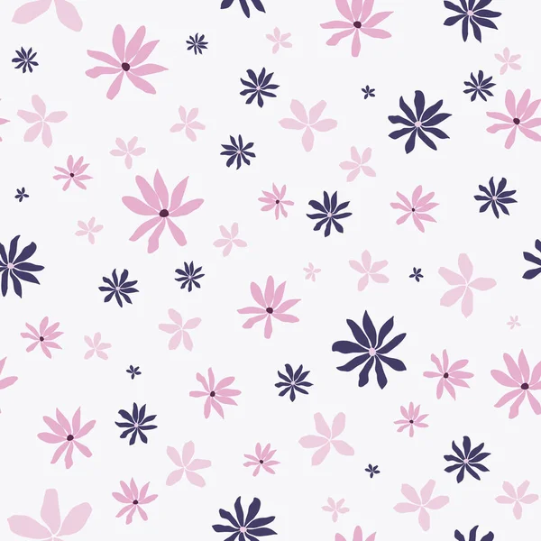 Motif Floral Sans Couture Avec Des Plantes Fleurs Abstraites Vectorielles — Image vectorielle