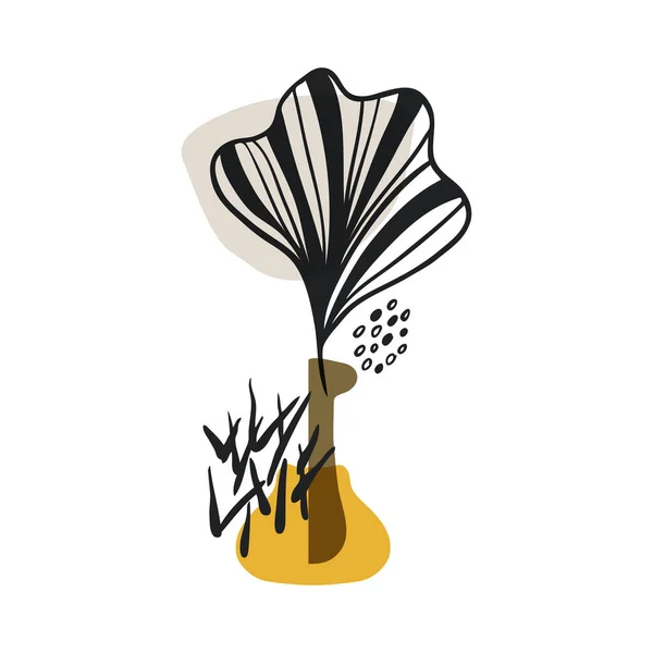 Абстрактне Квіткове Мистецтво Векторне Листя Фону Листя Малювання Рук — стоковий вектор