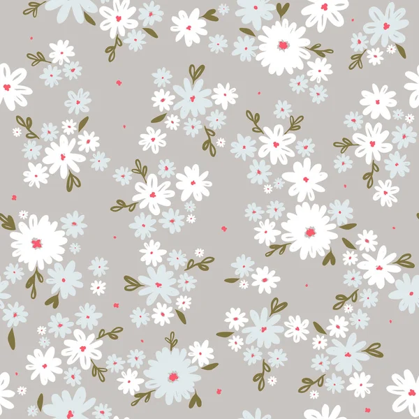 Motif Floral Sans Couture Avec Des Plantes Vecteur — Image vectorielle