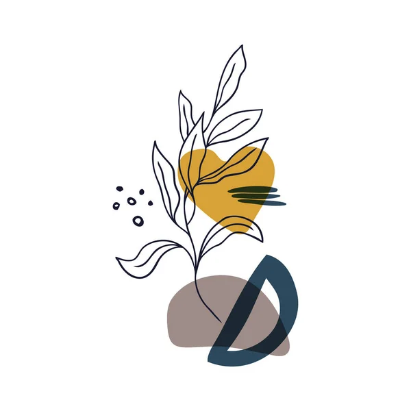 Soyut Çiçek Sanat Vektörü Arka Planda Kalır Çizimi Yaprakları — Stok Vektör