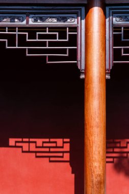 Tipik Çin tapınağının dekorasyon ayrıntıları.