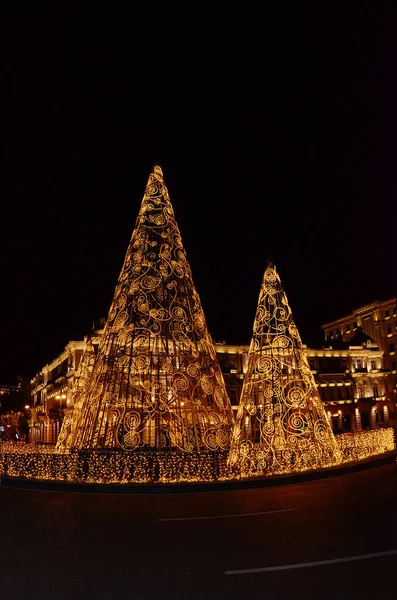 Bakou Azerbaïdjan Janvier 2013 Nouvel Sapin Noël Sur Une Des — Photo