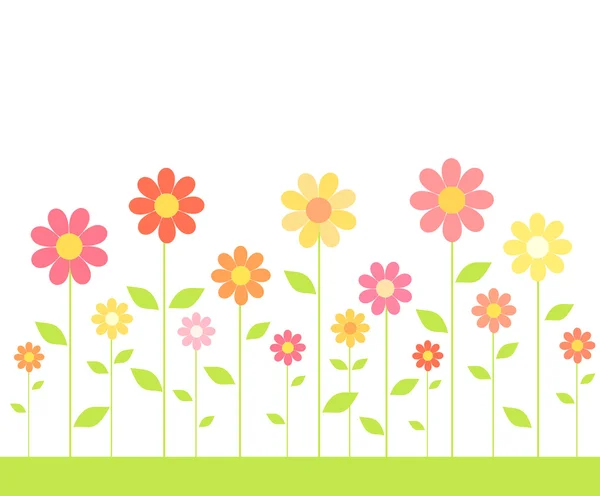 Kolorowe kwiaty na łące — Wektor stockowy