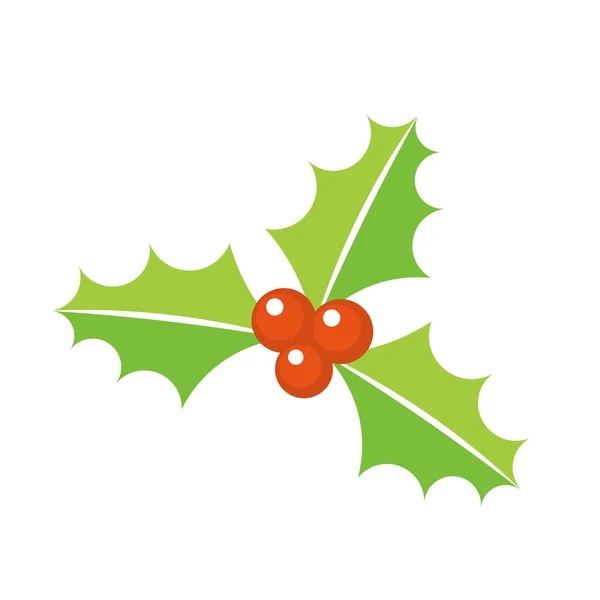 Baya Holly símbolo de Navidad — Vector de stock