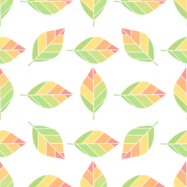カラフルな葉パターン — ストックベクタ