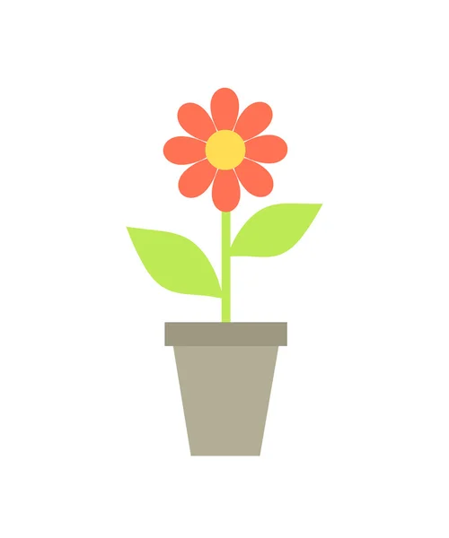 鍋の赤い花 — ストックベクタ