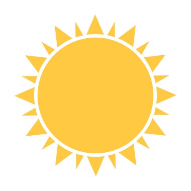 Düz güneş simgesi. Vektör çizim