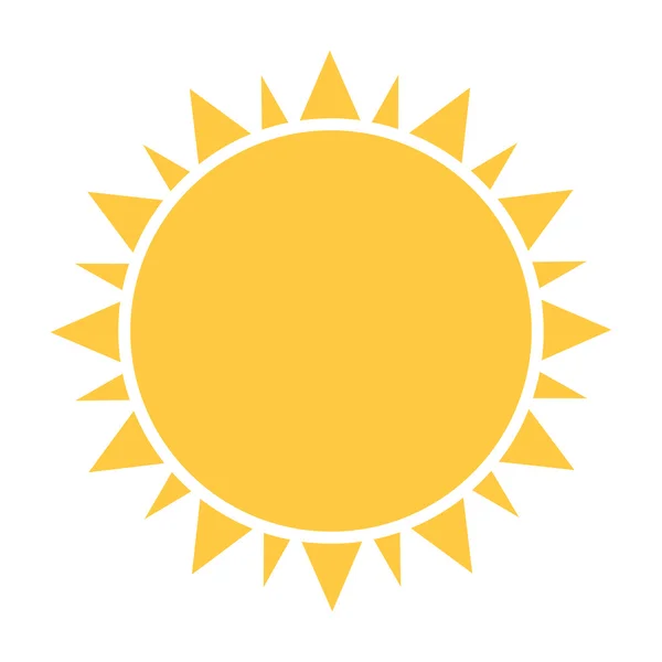 Значок плоского солнца. Векторная иллюстрация — стоковый вектор