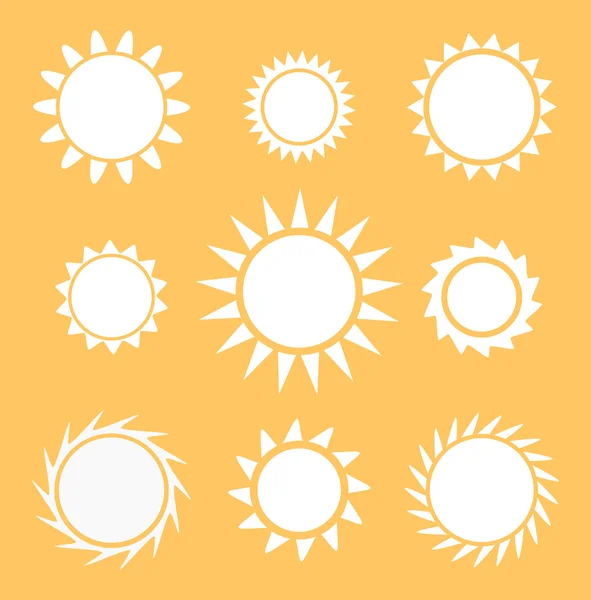 Suns collection vector — Stock Vector