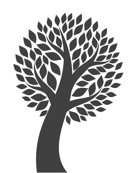 Árbol silueta vector — Vector de stock