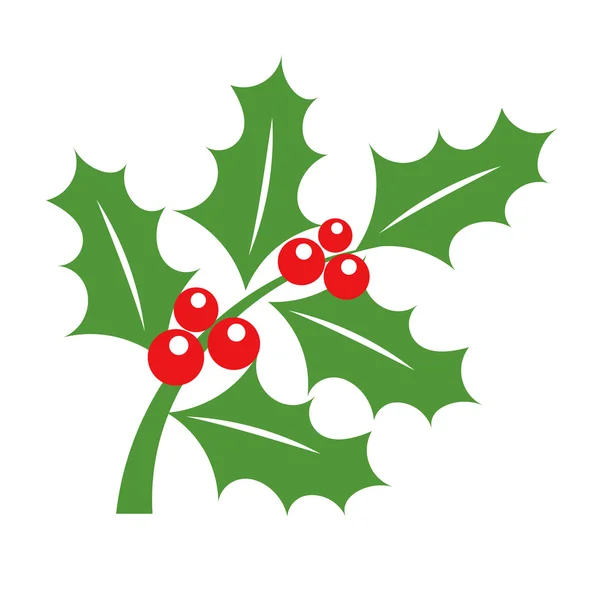 Baya Holly símbolo de Navidad — Vector de stock