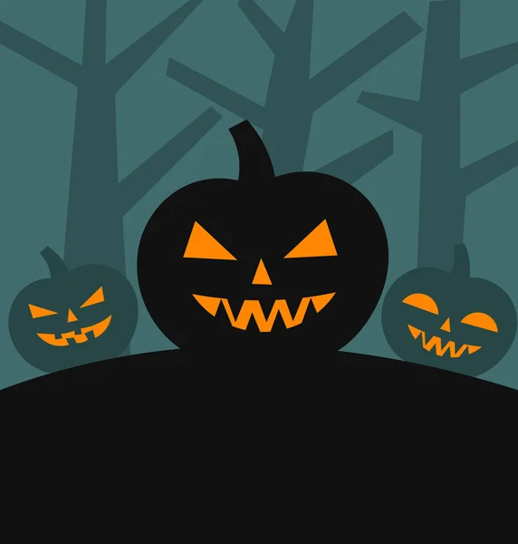 Fondo de calabazas de Halloween. Ilustración vectorial — Archivo Imágenes Vectoriales