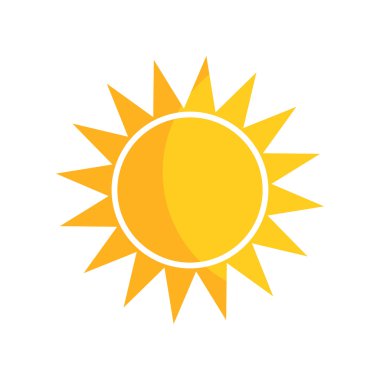 Düz tasarım basit güneş simgesi