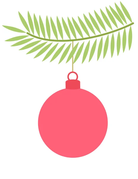 圣诞摆设的树枝上 — 图库矢量图片