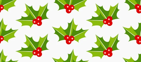 Holly berries seamless pattern — Stock Vector