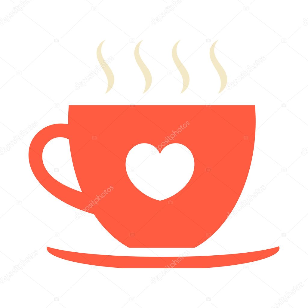 Download Red coffee cup with heart — Stock Vector © Studiobarcelona ...