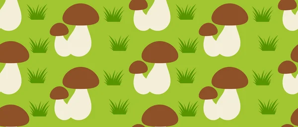 Forest mushroom seamless pattern — Stock Vector