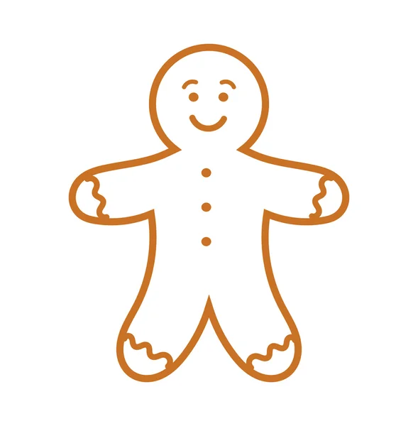 Gingerbread Man lijn icoon — Stockvector