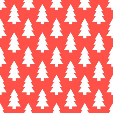 beyaz Noel ağaçları desen