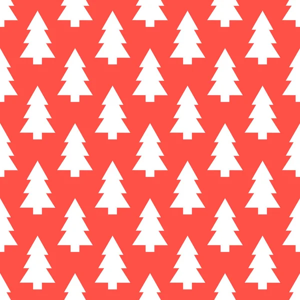 Bílá vánoční stromy vzor — Stockový vektor