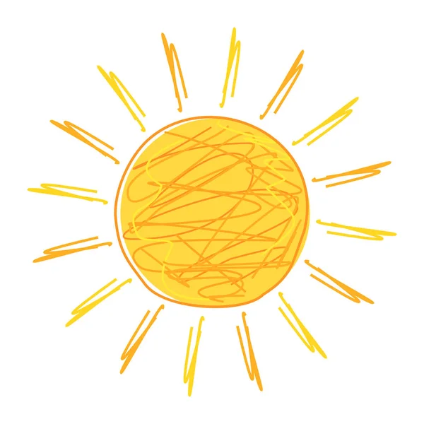 Doodle sun drawing — Stock Vector