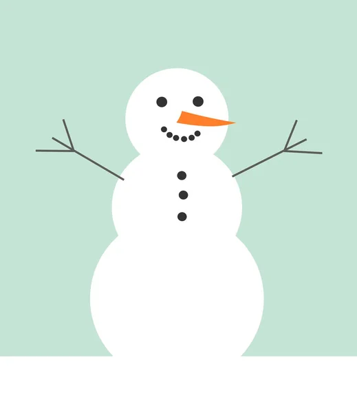 Ilustração vetorial de boneco de neve — Vetor de Stock