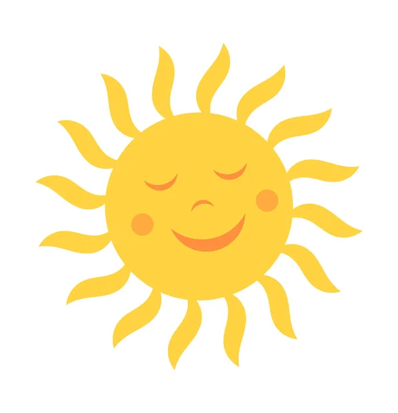 Schattig zon met glimlach — Stockvector